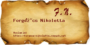 Forgács Nikoletta névjegykártya