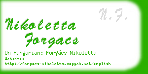 nikoletta forgacs business card