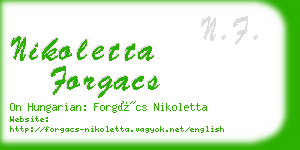 nikoletta forgacs business card